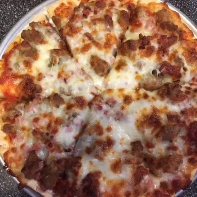 Lotsa Sausage Pizza.